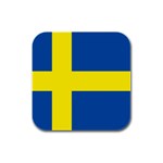 Swedish Flag Sweden Rubber Square Coaster (4 pack)