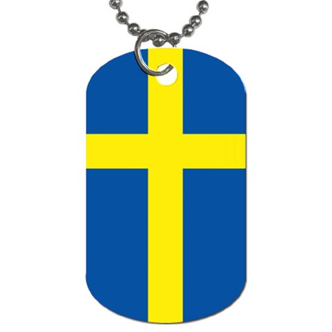 Swedish Flag Sweden Dog Tag (One Side) from ArtsNow.com Front