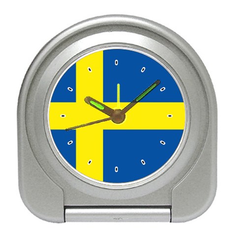 Swedish Flag Sweden Travel Alarm Clock from ArtsNow.com Front