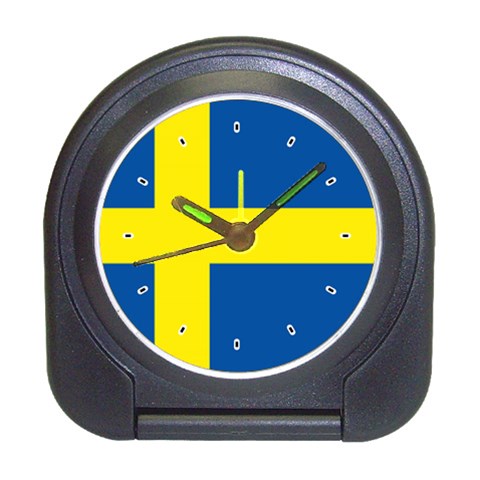 Swedish Flag Sweden Travel Alarm Clock from ArtsNow.com Front