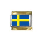 Swedish Flag Sweden Gold Trim Italian Charm (9mm)