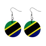 Tanzanian Flag Tanzania 1  Button Earrings