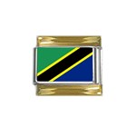 Tanzanian Flag Tanzania Gold Trim Italian Charm (9mm)