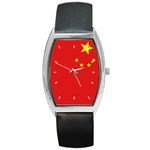 Chinese Flag China Barrel Style Metal Watch