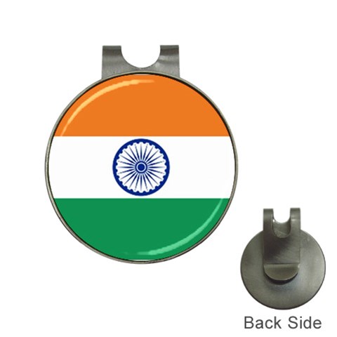 Indian Flag India Golf Ball Marker Hat Clip from ArtsNow.com Front