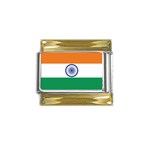 Indian Flag India Gold Trim Italian Charm (9mm)