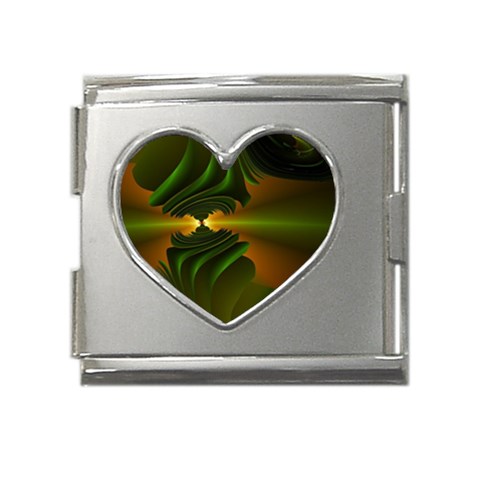 Contact Mega Link Heart Italian Charm (18mm) from ArtsNow.com Front