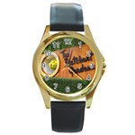 The Butchart Gardens Round Gold Metal Watch