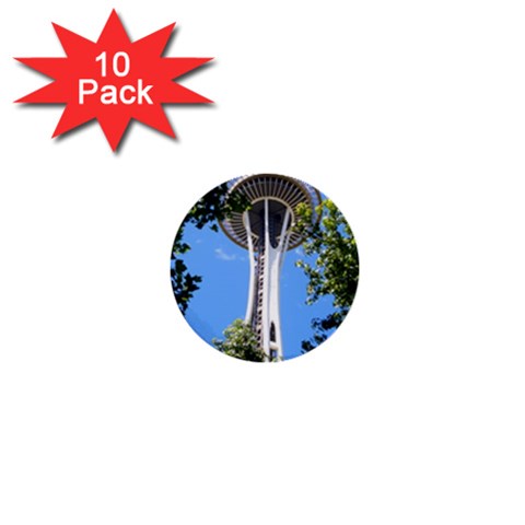 Space Needle 1  Mini Button (10 pack)  from ArtsNow.com Front