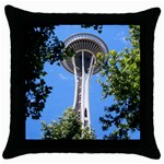 Space Needle Throw Pillow Case (Black)