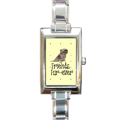 Shih Tzu friends Rectangular Italian Charm Watch from ArtsNow.com Front