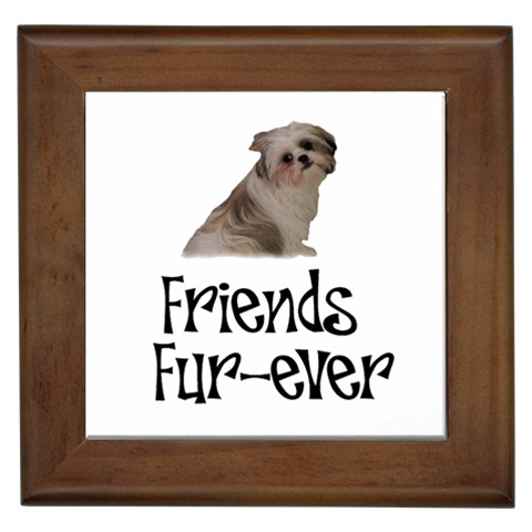 Shih Tzu friends Framed Tile from ArtsNow.com Front