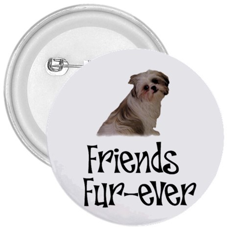 Shih Tzu friends 3  Button from ArtsNow.com Front