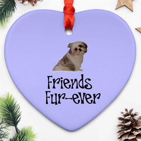 Shih Tzu friends Ornament (Heart) from ArtsNow.com Front