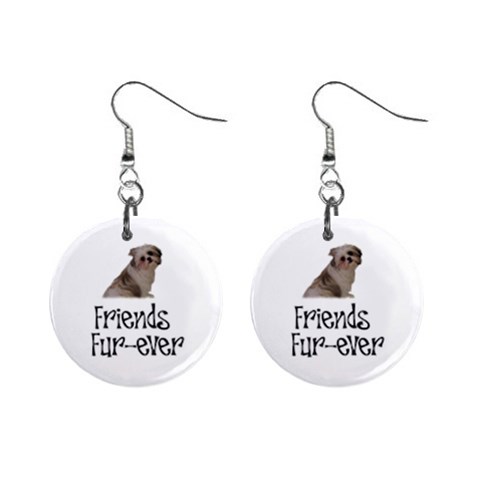 Shih Tzu friends 1  Button Earrings from ArtsNow.com Front