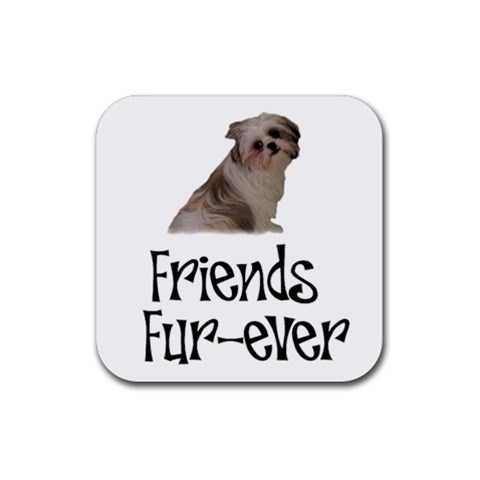 Shih Tzu friends Rubber Coaster (Square) from ArtsNow.com Front