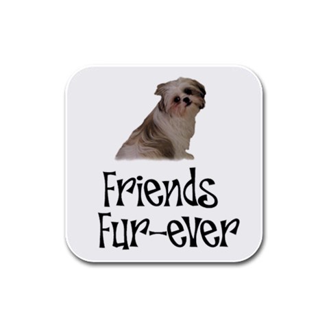 Shih Tzu friends Rubber Square Coaster (4 pack) from ArtsNow.com Front