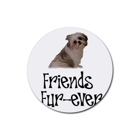 Shih Tzu friends Rubber Round Coaster (4 pack) from ArtsNow.com Front