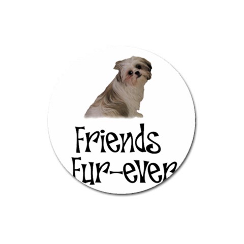 Shih Tzu friends Magnet 3  (Round) from ArtsNow.com Front