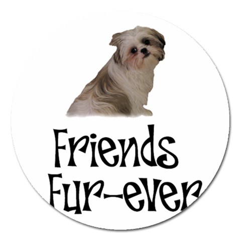 Shih Tzu friends Magnet 5  (Round) from ArtsNow.com Front