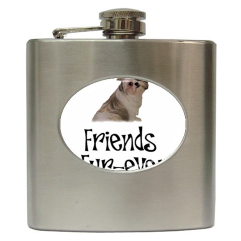 Shih Tzu friends Hip Flask (6 oz) from ArtsNow.com Front