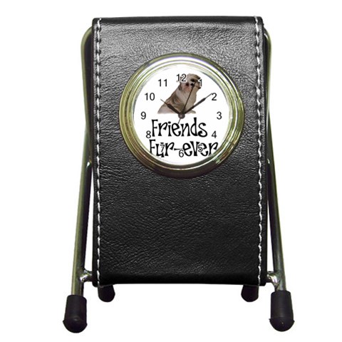 Shih Tzu friends Pen Holder Desk Clock from ArtsNow.com Front