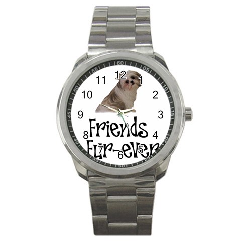 Shih Tzu friends Sport Metal Watch from ArtsNow.com Front