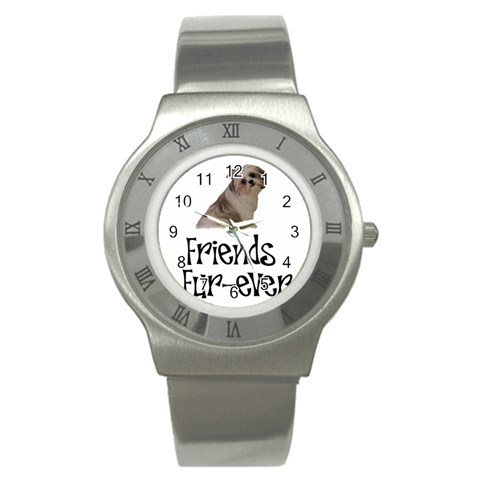 Shih Tzu friends Stainless Steel Watch from ArtsNow.com Front