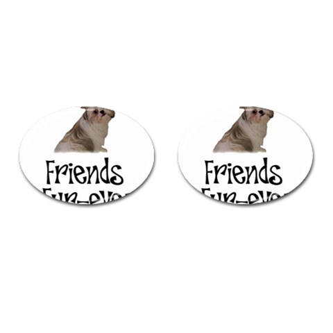 Shih Tzu friends Cufflinks (Oval) from ArtsNow.com Front(Pair)