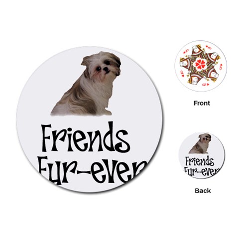 Shih Tzu friends Playing Cards (Round) from ArtsNow.com Front