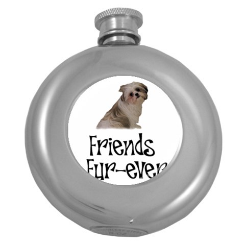 Shih Tzu friends Hip Flask (5 oz) from ArtsNow.com Front