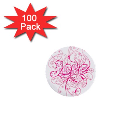 White Love 1  Mini Button (100 pack)  from ArtsNow.com Front