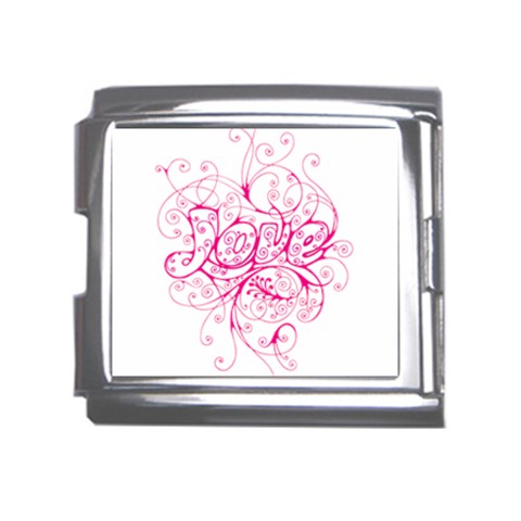 White Love Mega Link Italian Charm (18mm) from ArtsNow.com Front