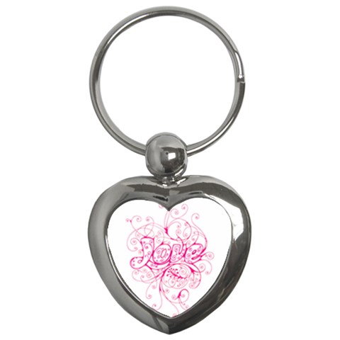 White Love Key Chain (Heart) from ArtsNow.com Front