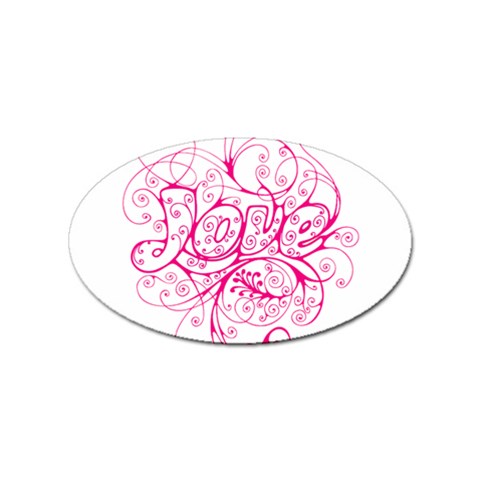 White Love Sticker (Oval) from ArtsNow.com Front