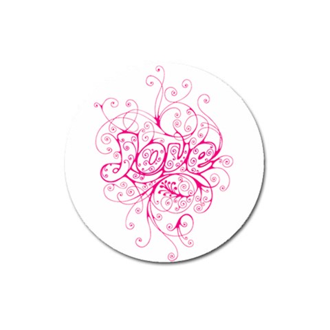 White Love Magnet 3  (Round) from ArtsNow.com Front