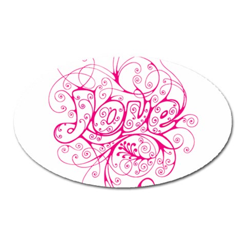 White Love Magnet (Oval) from ArtsNow.com Front