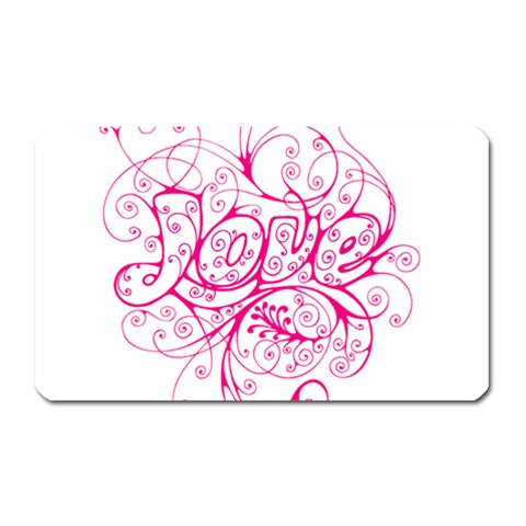 White Love Magnet (Rectangular) from ArtsNow.com Front