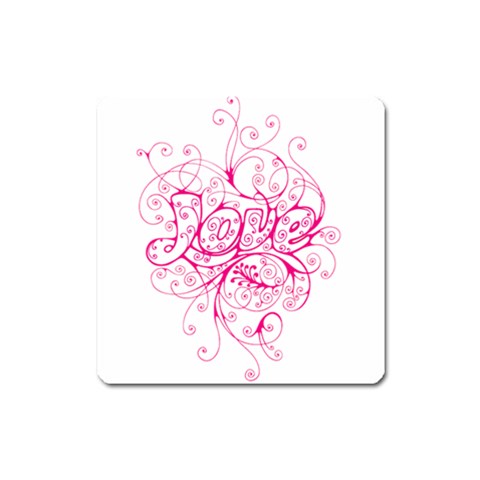 White Love Magnet (Square) from ArtsNow.com Front