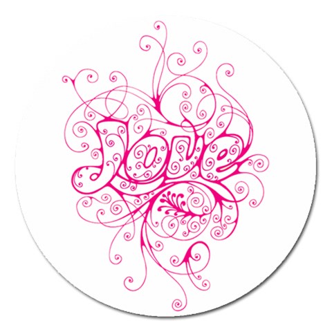 White Love Magnet 5  (Round) from ArtsNow.com Front