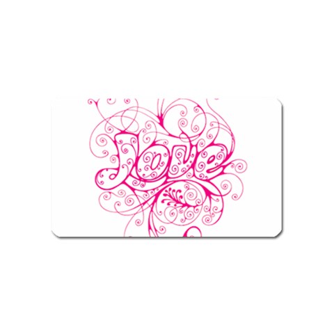 White Love Magnet (Name Card) from ArtsNow.com Front