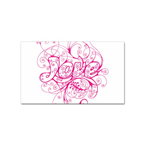 White Love Sticker Rectangular (10 pack) from ArtsNow.com Front