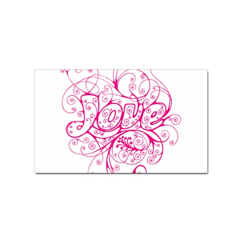 White Love Sticker Rectangular (100 pack) from ArtsNow.com Front