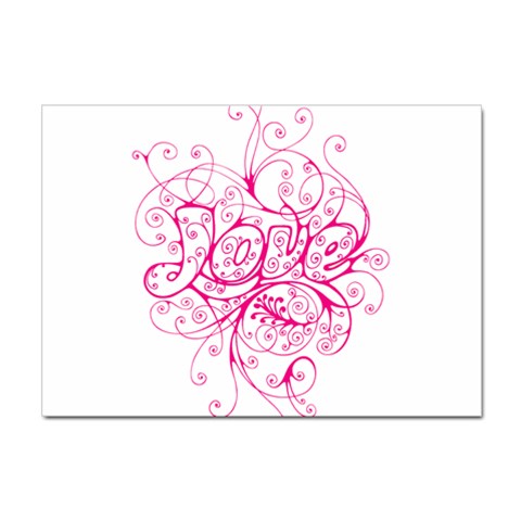 White Love Sticker A4 (10 pack) from ArtsNow.com Front