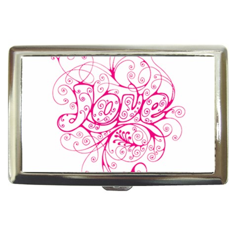 White Love Cigarette Money Case from ArtsNow.com Front