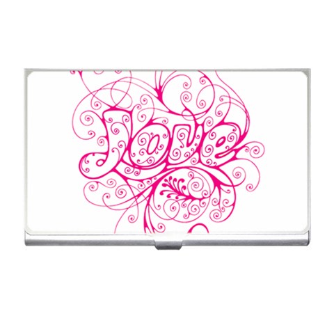 White Love Business Card Holder from ArtsNow.com Front