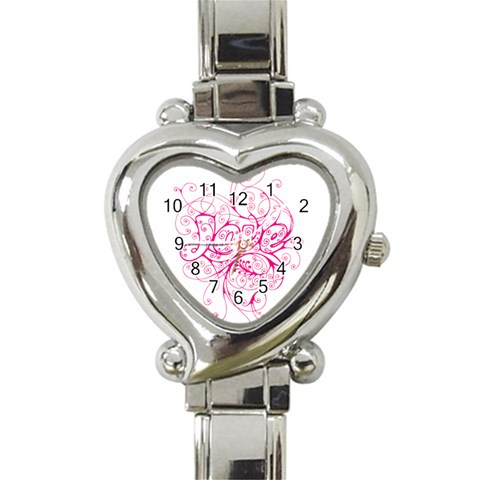 White Love Heart Italian Charm Watch from ArtsNow.com Front