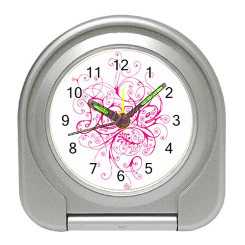 White Love Travel Alarm Clock from ArtsNow.com Front