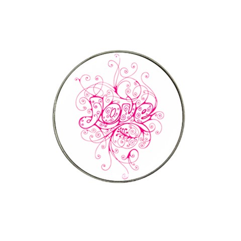 White Love Hat Clip Ball Marker from ArtsNow.com Front