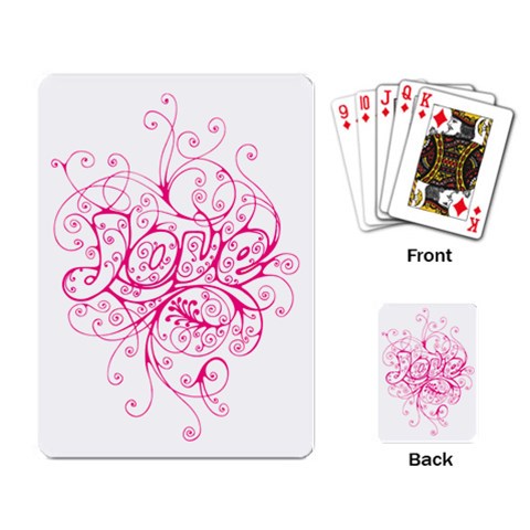 White Love Playing Cards Single Design from ArtsNow.com Back